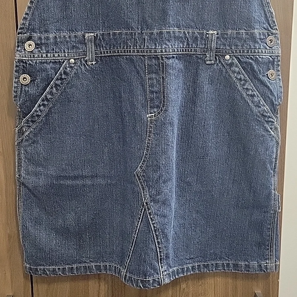 Tommy Hilfiger-Vintage 90s Denim Jean Skirt overalls-Size 8 - Picture 8 of 17